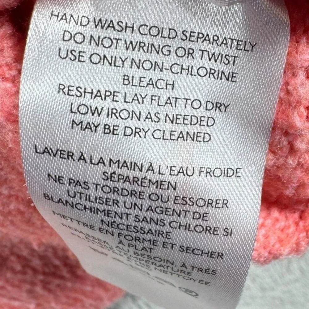 Anthropologie XS Coral‎ Pink Open Front Cardigan Shawl Collar Textured Knit
